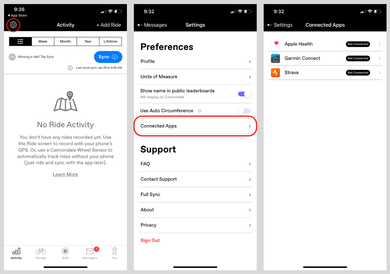 Garmin connect to online apple activity