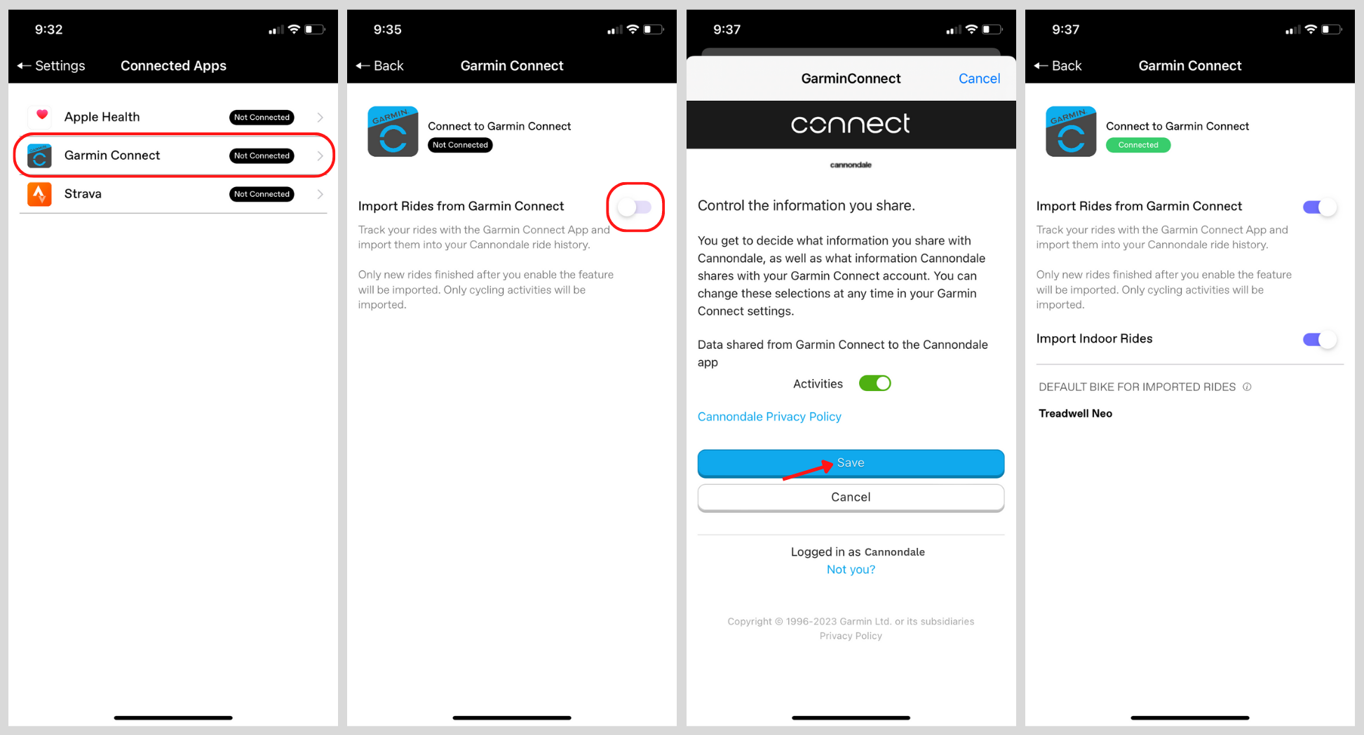 Import garmin data to apple online health